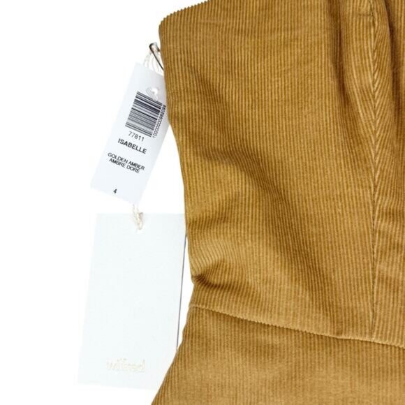 Aritzia Wilfred Isabelle Corduroy Mini Dress In Golden Amber Size 4 - Picture 4 of 7